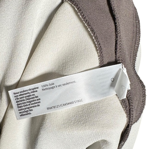 EILEEN FISHER Silk Georgette Crepe Color Block Shift Dress - Picture 12 of 13